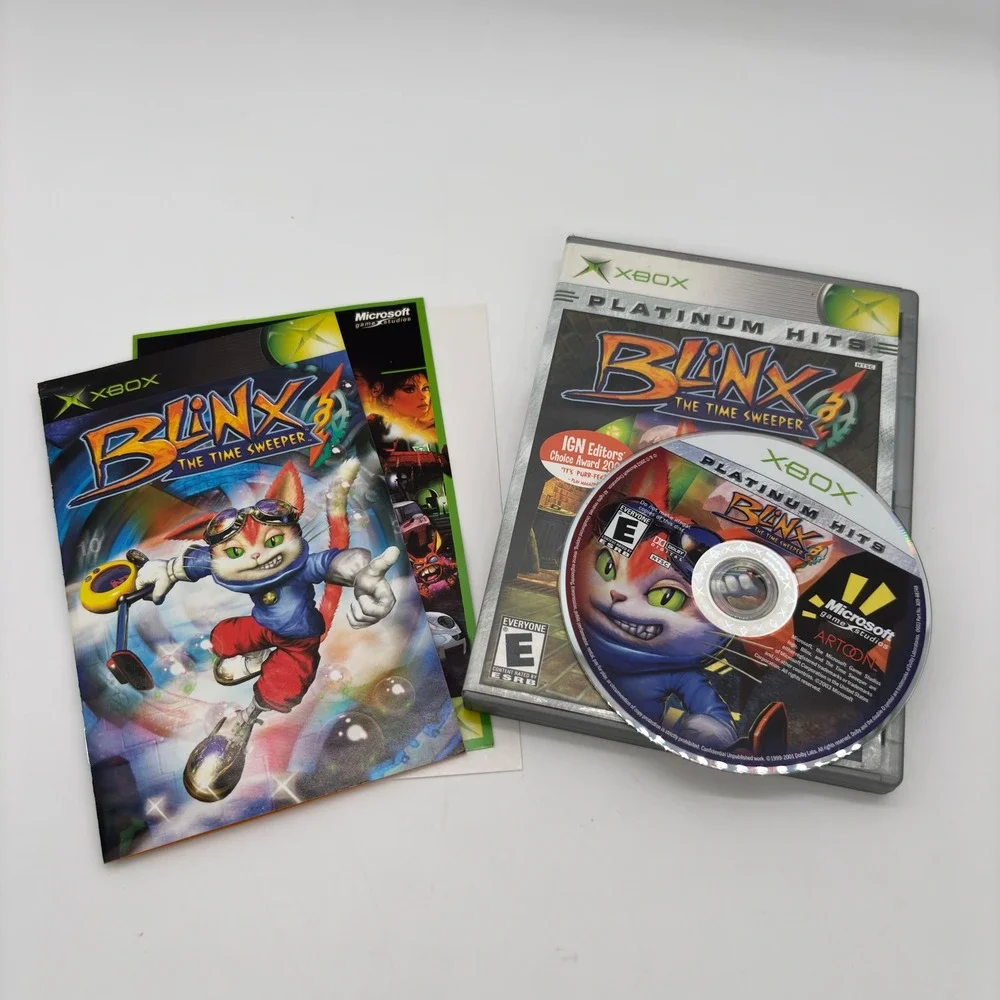 Blinx The Time Sweeper Xbox Platinum Hits Original Microsoft Game CIB Complete